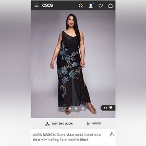 ASOS Black Dress with Gold and Blue Details